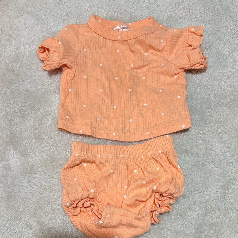 Cat & Jack Peach and White Polka Dot Set